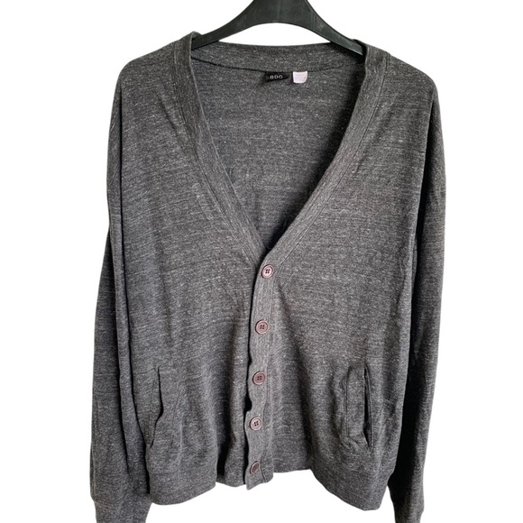 BDG Gray Button Up Lightweight Cardigan Sweater Size Medium - Picture 1 of 5
